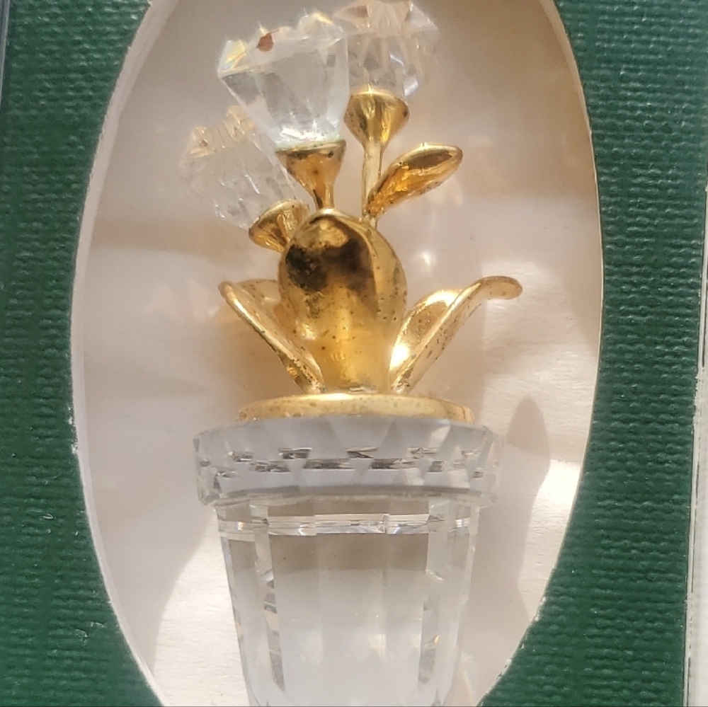 Swarovski Gold and Crystal Flower Accent